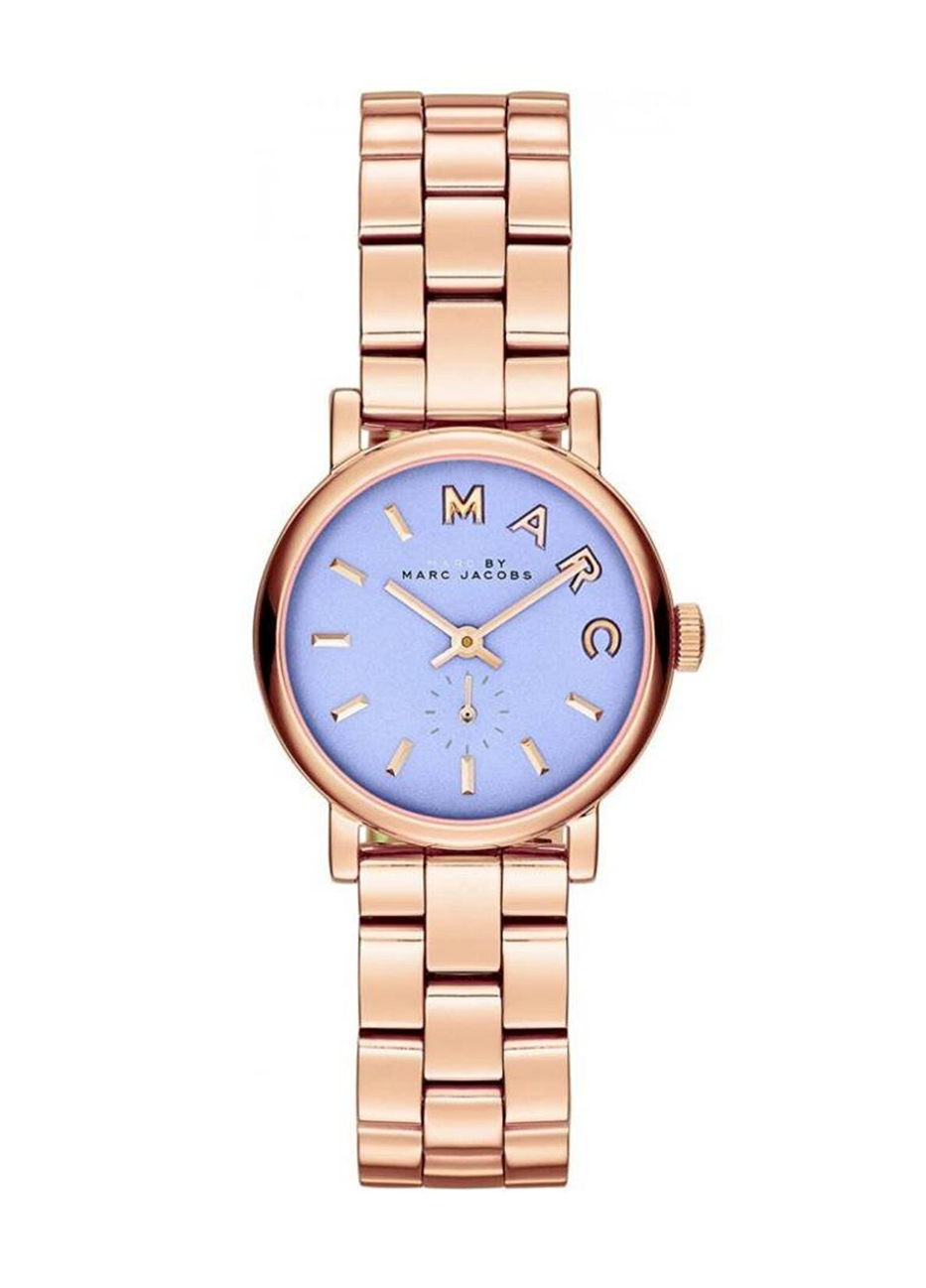 Marc By Marc Jacobs Baker watch with blue dial and rose gold steel bracelet