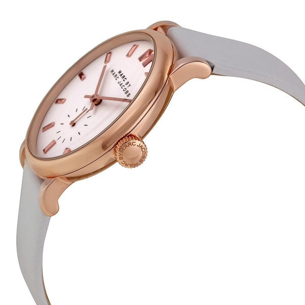 Marc Jacobs Baker White Dial Leather Strap 36mm Ladies Watch