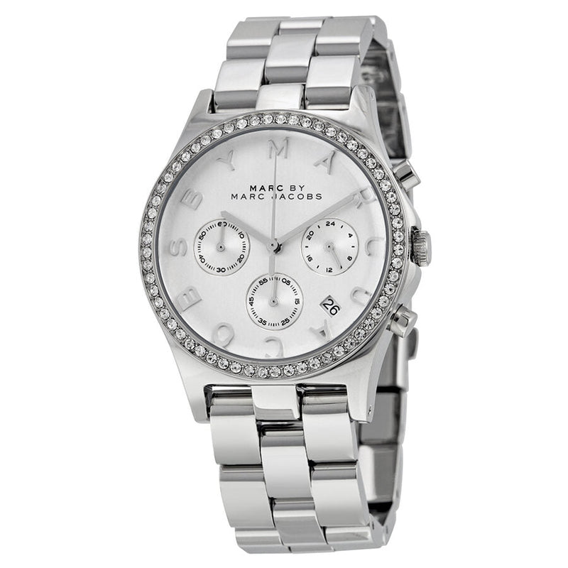 Marc by Marc Jacobs Henry Chronograph Silver Dial Stainless Steel Ladies Watch MBM3104 - BigDaddy Watches