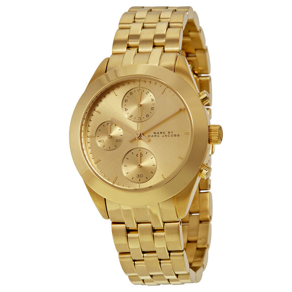 Marc by Marc Jacobs Peeker Chronograph Champagne Dial Gold-tone Ladies Watch MBM3393 - BigDaddy Watches
