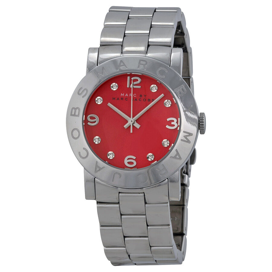 Marc By Marc Jacobs Red Dial Stainless Steel Ladies Amy Watch MBM3302 - BigDaddy Watches