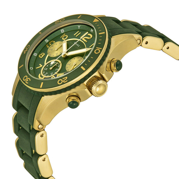 Marc by Marc Jacobs Rock Chronograph Teal Dial Teal Rubber Ladies Watch MBM2597 - BigDaddy Watches #2