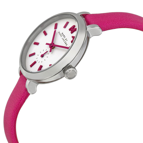 Marc by Marc Jacobs Sally White Dial Hot Pink Leather Ladies Watch MBM1353 - BigDaddy Watches #2