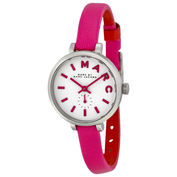 Marc by Marc Jacobs Sally White Dial Hot Pink Leather Ladies Watch MBM1353 - BigDaddy Watches