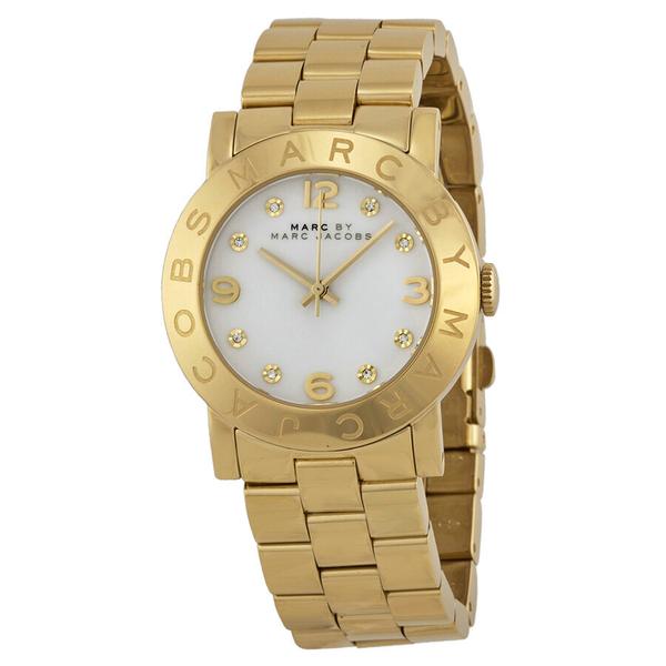 Marc Jacobs Amy White Dial Gold 36mm Ladies Watch MBM3056