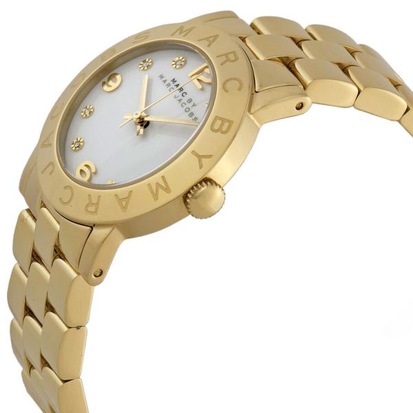 Marc Jacobs Amy White Dial Gold 36mm Ladies Watch MBM3056