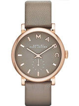 Marc by Marc Jacobs Baker Grey Dial Gravel Gray Leather Ladies Watch MBM1318