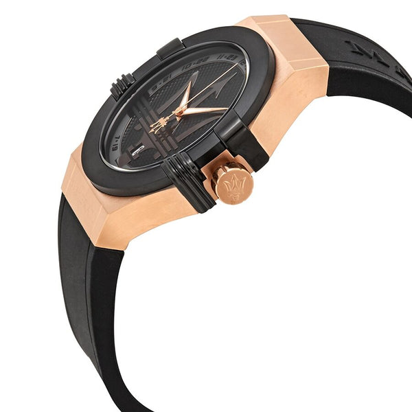 Maserati Potenza Black Dial Rubber Strap Men's Watch R8851108002