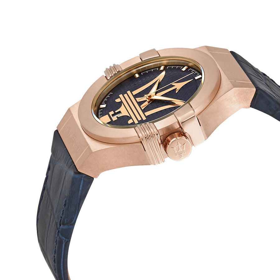 Maserati Potenza Blue Dial Blue Leather Men's Watch R8851108027
