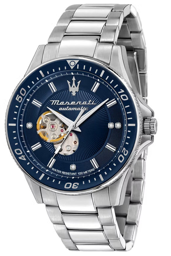 Maserati Sfida Diamond Silver Automatic Men's Watch  R8823140007 - Big Daddy Watches