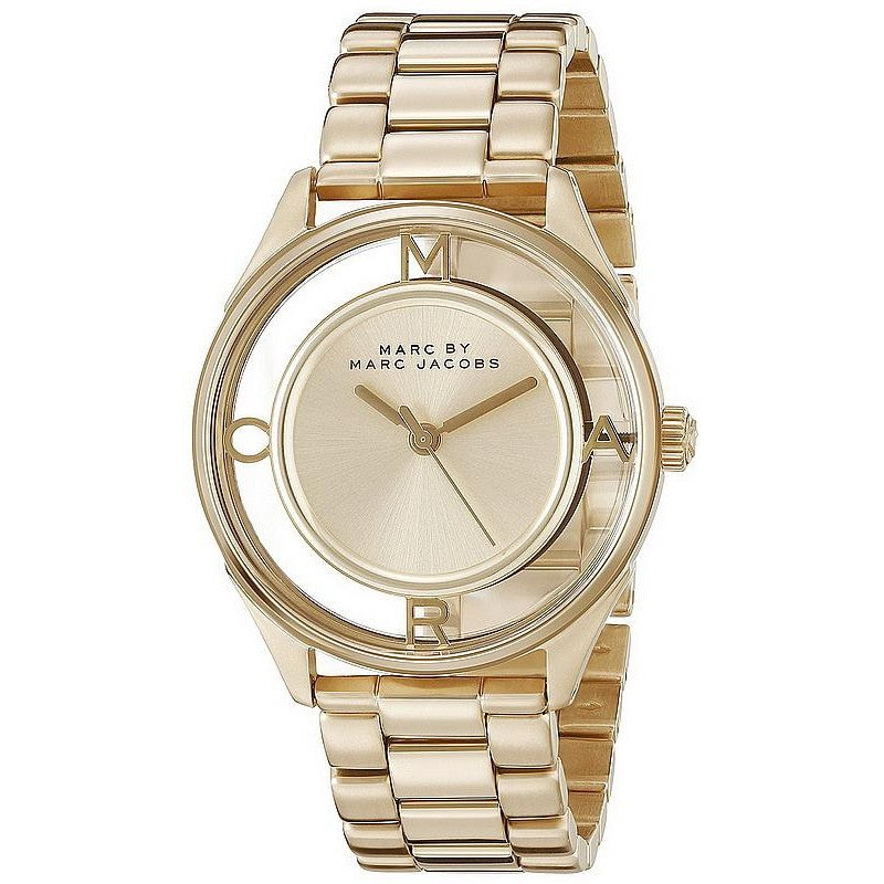 Marc by Marc Jacobs Tether Gold Dial Gold-tone Ladies Watch MBM3413