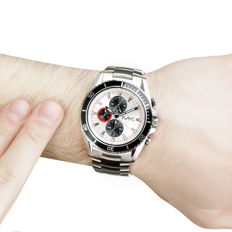 Michael Kors Chronograph White Dial Stainless Steel Men's Watch MK8339 Water resistance: 100 meters / 330 feet Movement: Quartz  