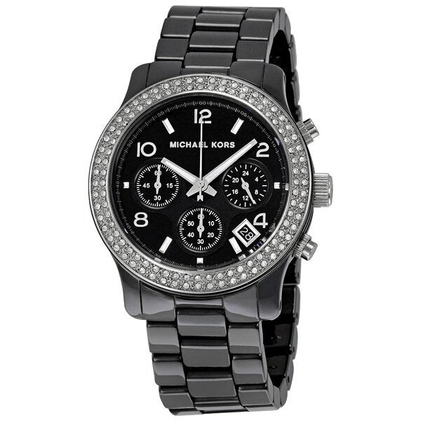 Michael Kors Runway Black Ceramic Ladies Watch MK5190 (DEFECT)