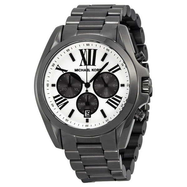 Michael Kors Bradshaw Chronograph White Dial Gunmetal Ion-plated Men's Watch MK5952 - BigDaddy Watches