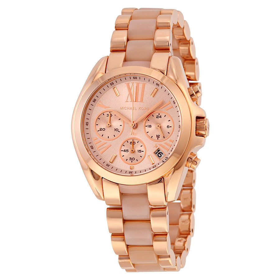 Michael Kors Bradshaw Mini Chronograph Rose Dial Ladies Watch MK6066#MK6066 - The Watches Men & CO