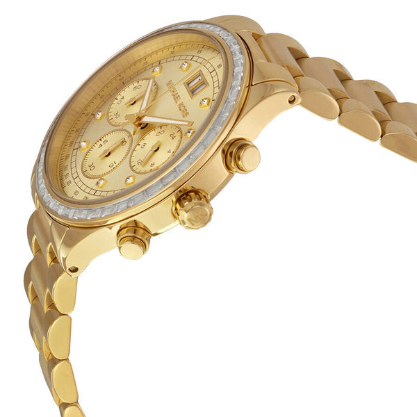 MICHAEL KORS Brinkley Chronograph Gold Dial Ladies Watch MK6187