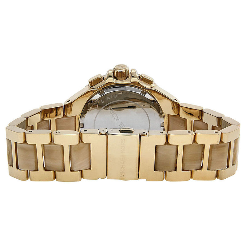Michael Kors Camille Chronograph Champagne Dial Gold-tone and Horn Acetate Ladies Watch MK5902 - BigDaddy Watches #3