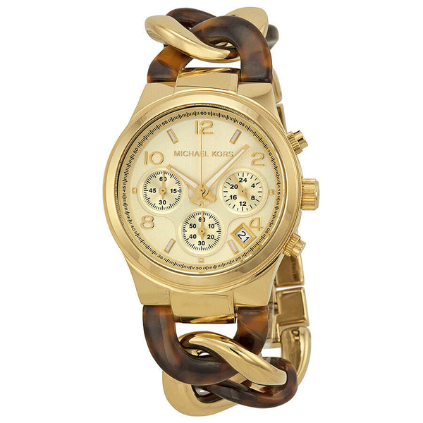 Michael Kors Chain Link Acrylic Gold-tone Ladies Watch MK4222 - BigDaddy Watches