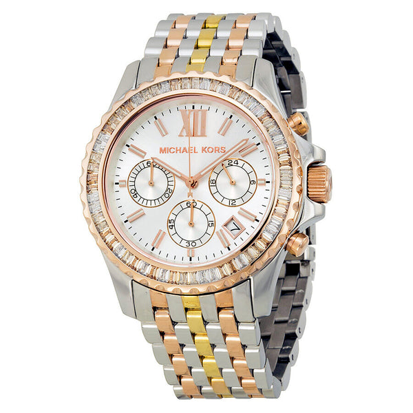 Michael Kors Everest Chronograph Silver Dial Tri-tone Ladies Watch MK5876 - BigDaddy Watches