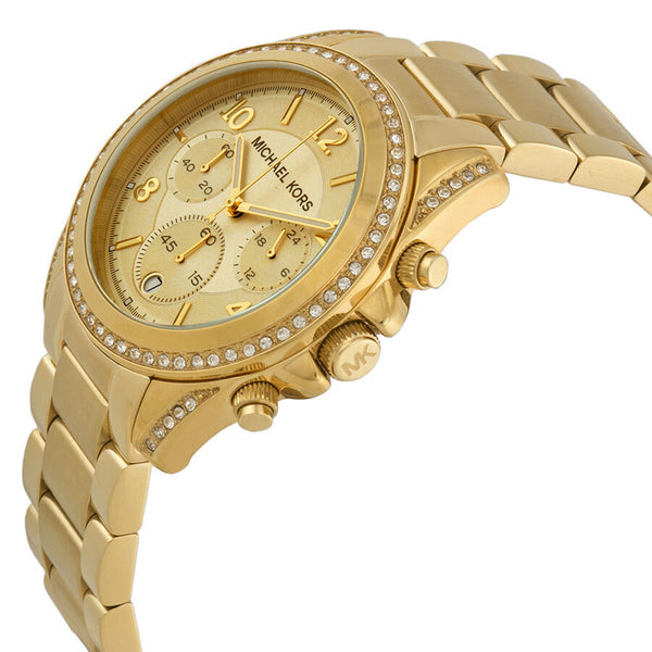 Michael Kors Blair Chronograph Gold Glitz Dial Watch MK5166