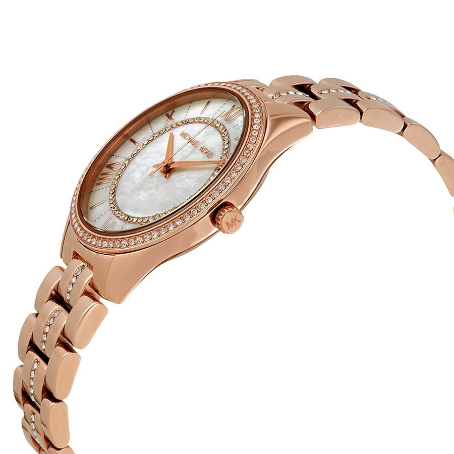 Michael Kors Lauryn Crystal Mother of Pearl Dial Ladies Watch MK3716