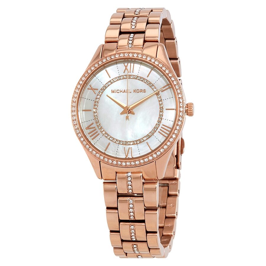 Michael Kors Lauryn Crystal Mother of Pearl Dial Ladies Watch MK3716
