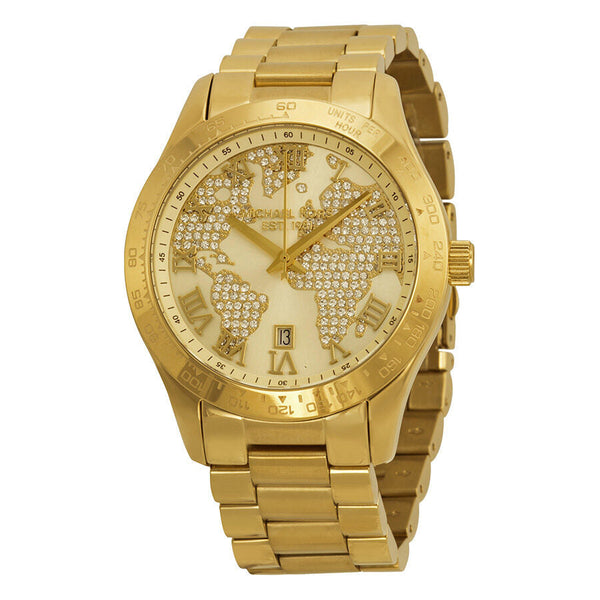 Michael Kors Layton Watch Pave-Embellished Engraved Map Women's Watch MK5959 - BigDaddy Watches