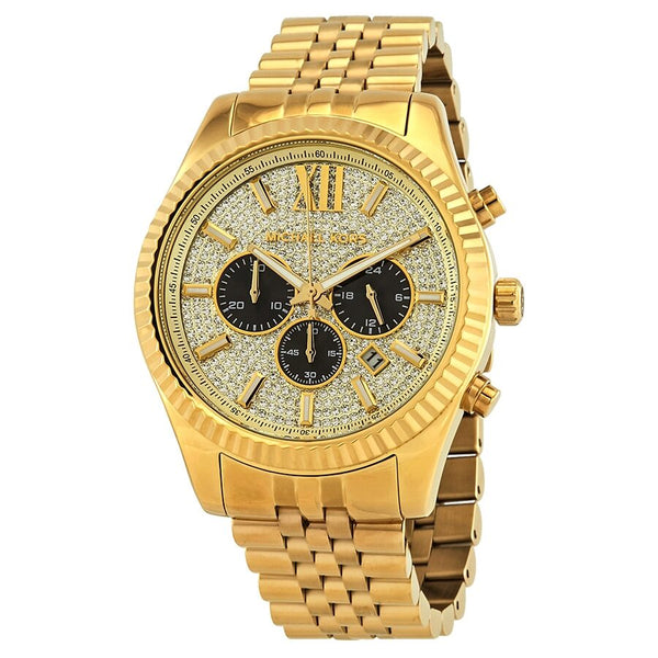 Michael Kors Lexington Chrono Diamond All Gold Men's Watch MK8494