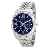 Michael Kors Lexington Chronograph Navy Dial Silver Men's Watch MK8280
