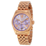 Michael Kors Lexington Chronograph Purple Dial Rose Gold-tone Ladies Watch MK6207 - BigDaddy Watches