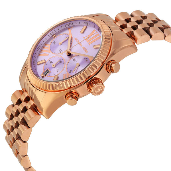 Michael Kors Lexington Chronograph Purple Dial Rose Gold-tone Ladies Watch MK6207 - BigDaddy Watches #2
