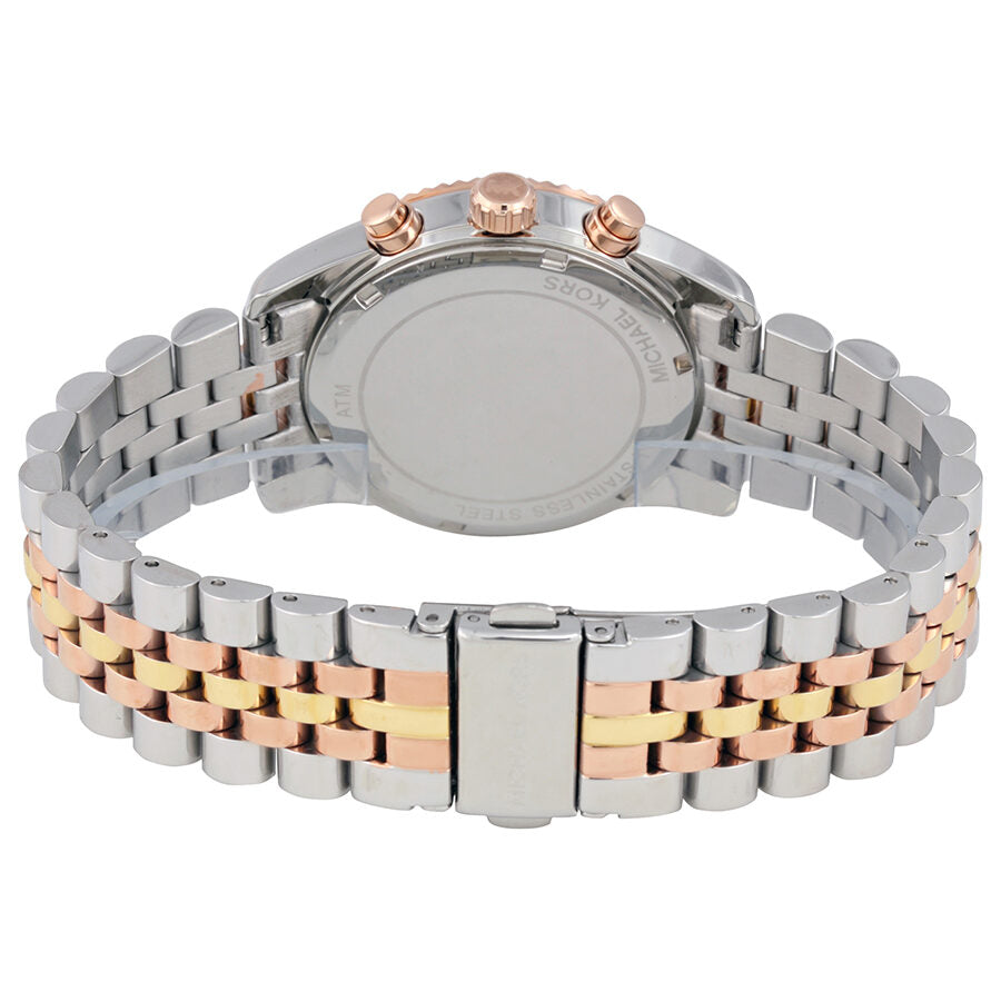 Michael Kors Lexington Chronograph Silver Dial Tri-Tone Ladies Watch MK5735