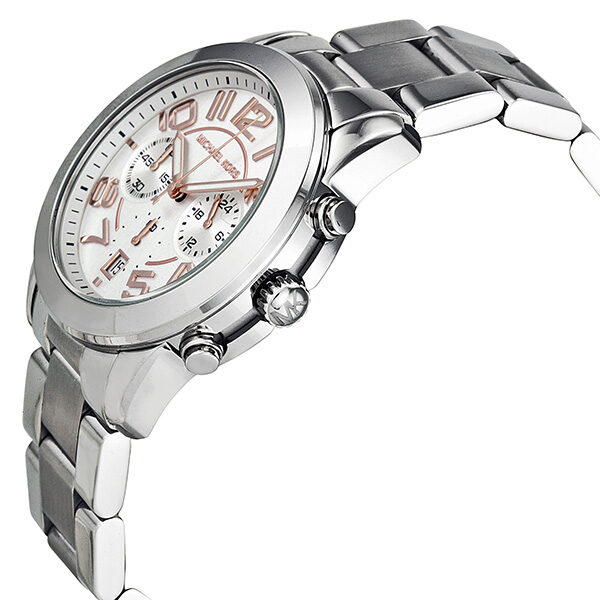 Michael Kors Mercer Chronograph Silver Dial Ladies Watch MK5725 - BigDaddy Watches #2