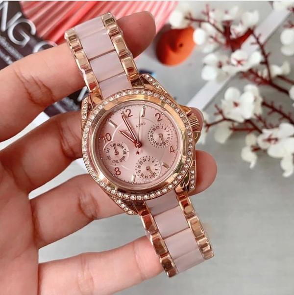 Michael Kors Mini Blair Multi-Function Rose Dial Ladies Watch MK6175