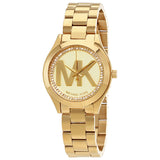 Michael Kors Mini Slim Runway Ladies Gold Tone Watch MK3477 - BigDaddy Watches
