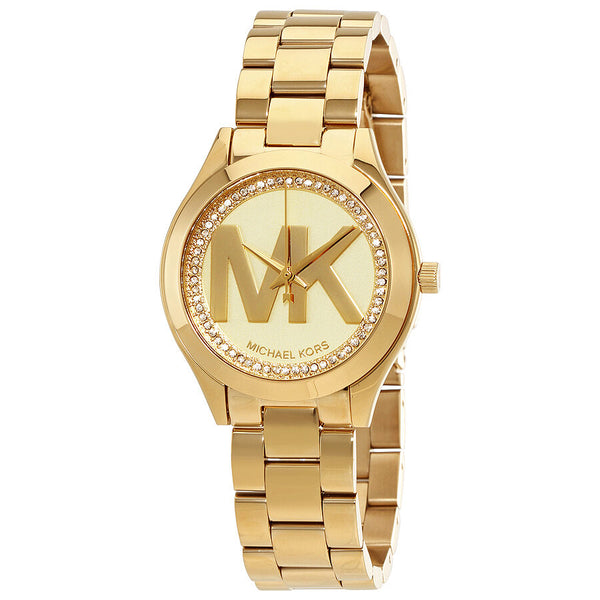 Michael Kors Mini Slim Runway Ladies Gold Tone Watch MK3477 - BigDaddy Watches