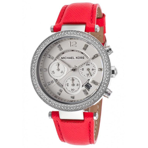 Michael Kors Parker Chronograph Dial Pink Leather Ladies Watch MK2278