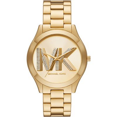 Michael Kors MK4732 Runway Slim gold-tone watch with champagne dial and crystal MK logo