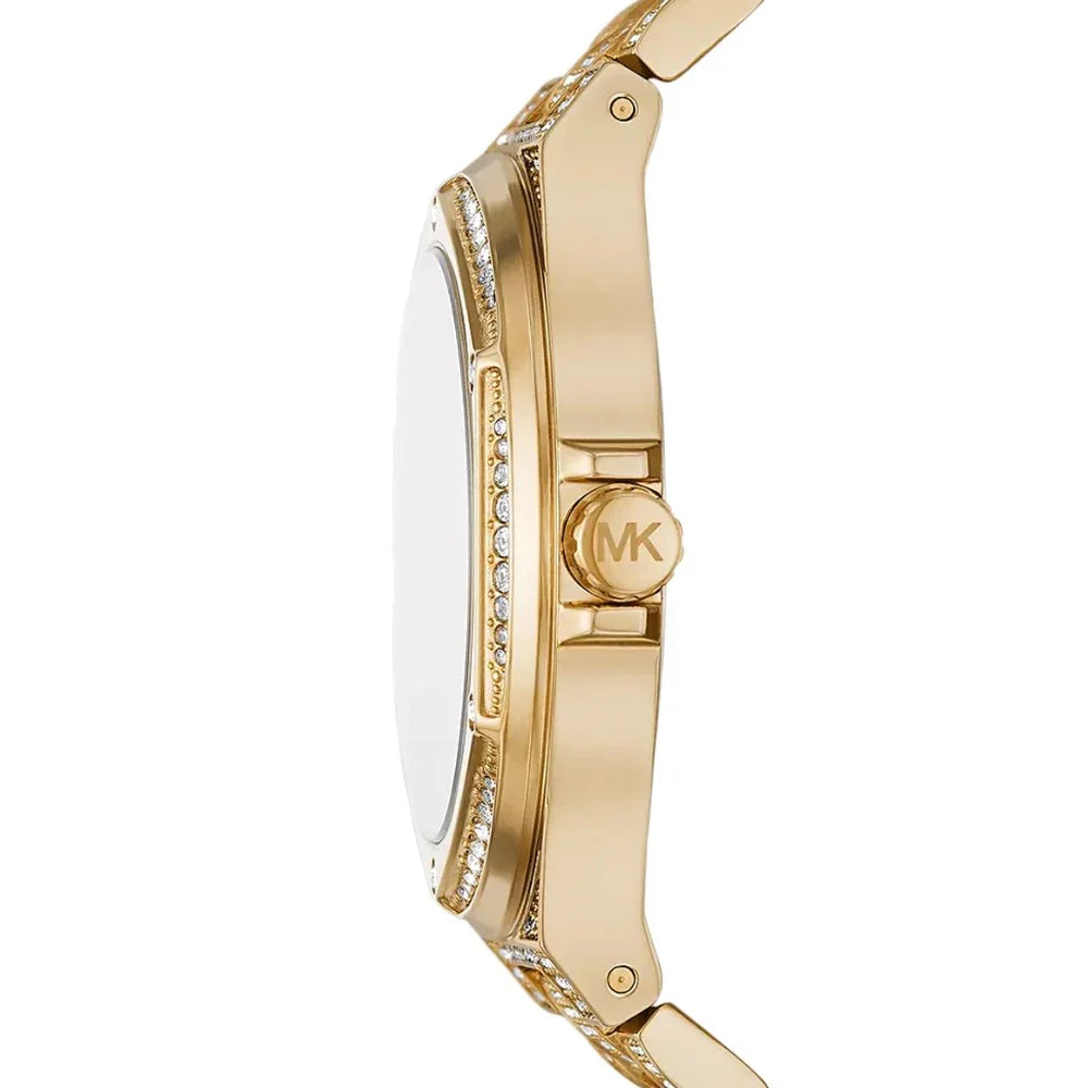 Michael Kors Oversized Lennox Pavé Gold-Tone Watch MK6991