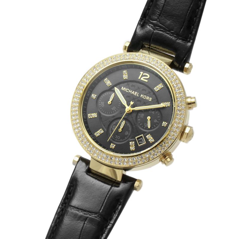 Michael Kors Parker Chronograph Quartz Crystal Black Dial Ladies Watch MK6984 - Watch