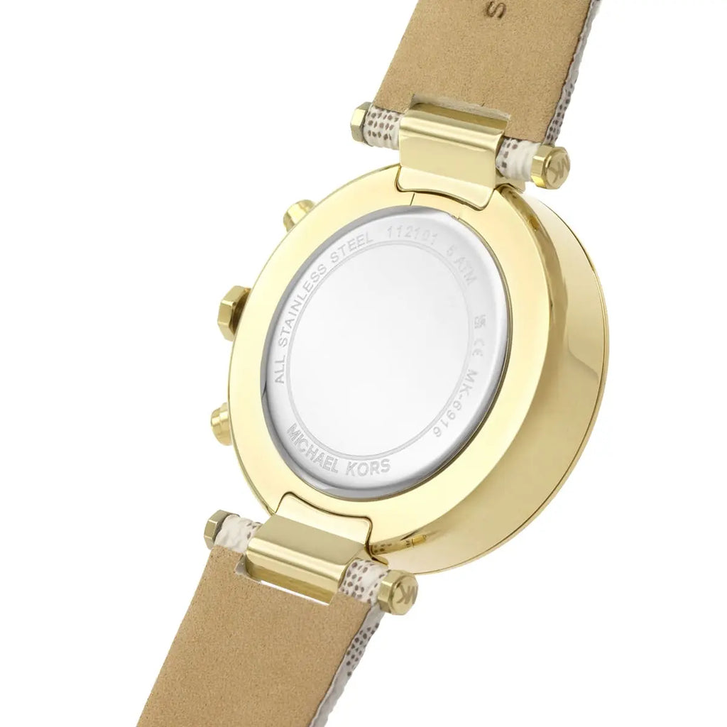 Michael Kors Parker Chronograph White Dial White Leather Strap Watch For Women - MK6916 mk6916 - Image 4