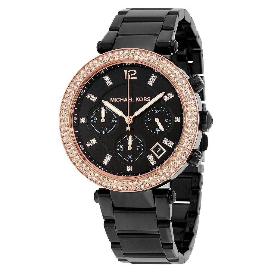Michael Kors Parker Chronograph Black Dial Ladies Watch MK5885