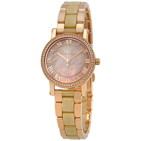 Michael Kors Petite Norie Pink Mother of Pearl Dial Ladies Watch MK3700 - BigDaddy Watches
