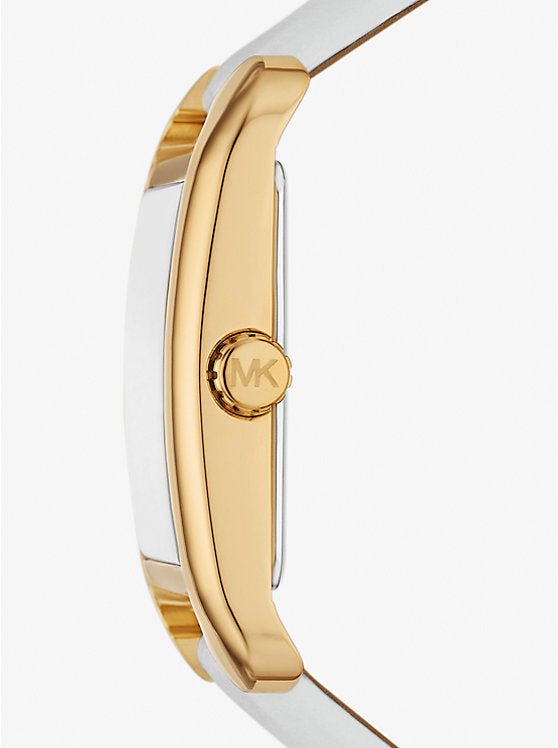 Michael Kors Petite Quartz White Dial White Leather Strap Watch for Women - MKO1059 mk01059 - Image 2