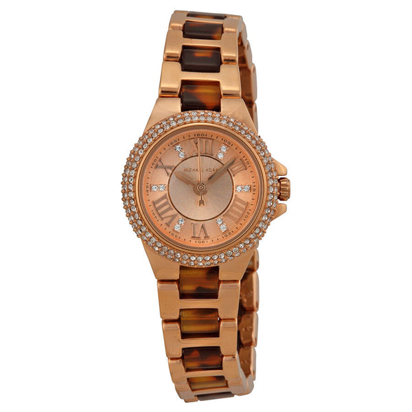 Michael Kors Pettite Camille Rose Dial Rose Gold-tone and Tortoise-shell Acetate Ladies Watch MK4289 - BigDaddy Watches