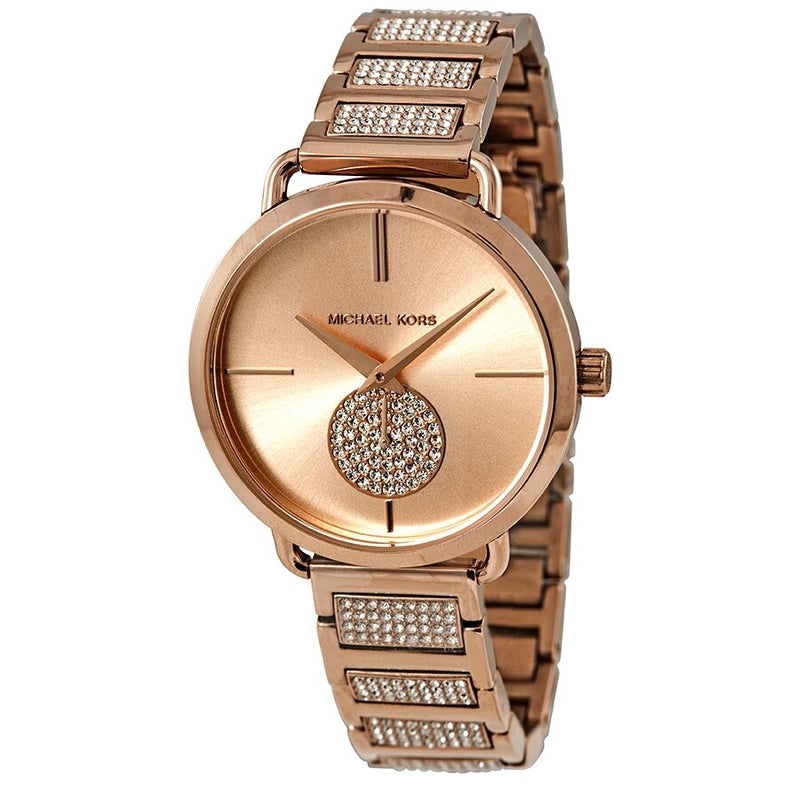 Michael Kors Portia Crystal Rose Gold Dial Ladies Watch MK3853 - BigDaddy Watches