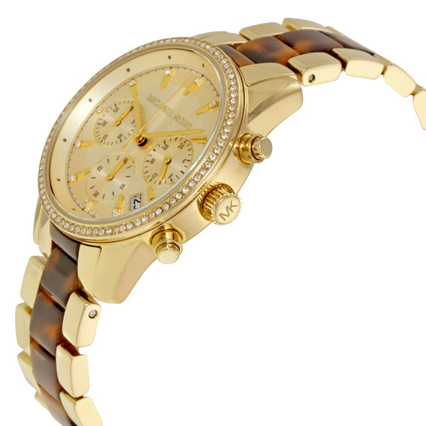 Michael Kors Ritz Chronograph Champagne Gold Ladies Watch MK6322