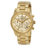 Michael Kors Ritz Chronograph Gold Dial Ladies Watch MK6356
