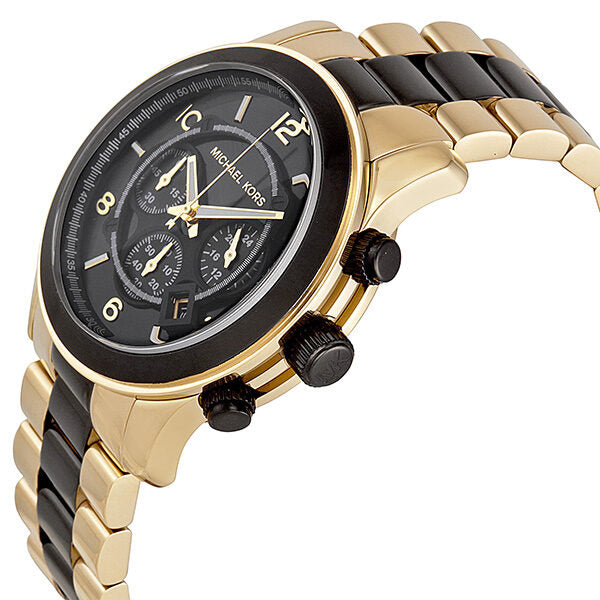 Michael Kors Runway Chronograph Black Dial Gold Men's Watch MK8265