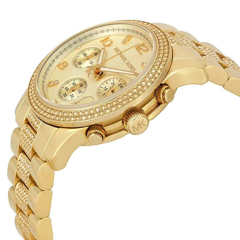 Michael Kors Runway Chronograph Champagne Dial Gold-tone Stainless Steel Ladies Watch MK5826 - BigDaddy Watches #2
